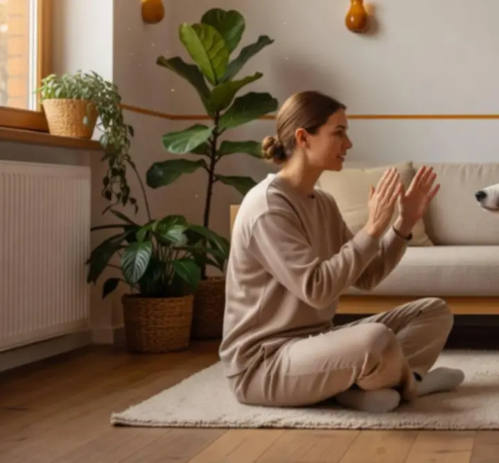 Sesja treningowa w domu psa